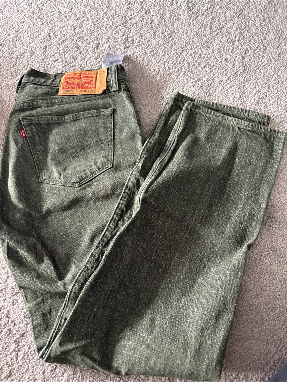 Levi's Olive Green Denim Pants with Red Tab